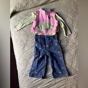 Vintage LeapFrog Pants and Vest Set with Long Sleeve